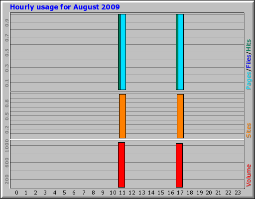 Hourly usage for August 2009