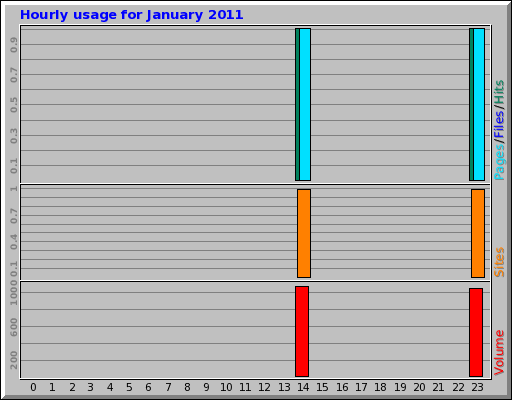 Hourly usage for January 2011